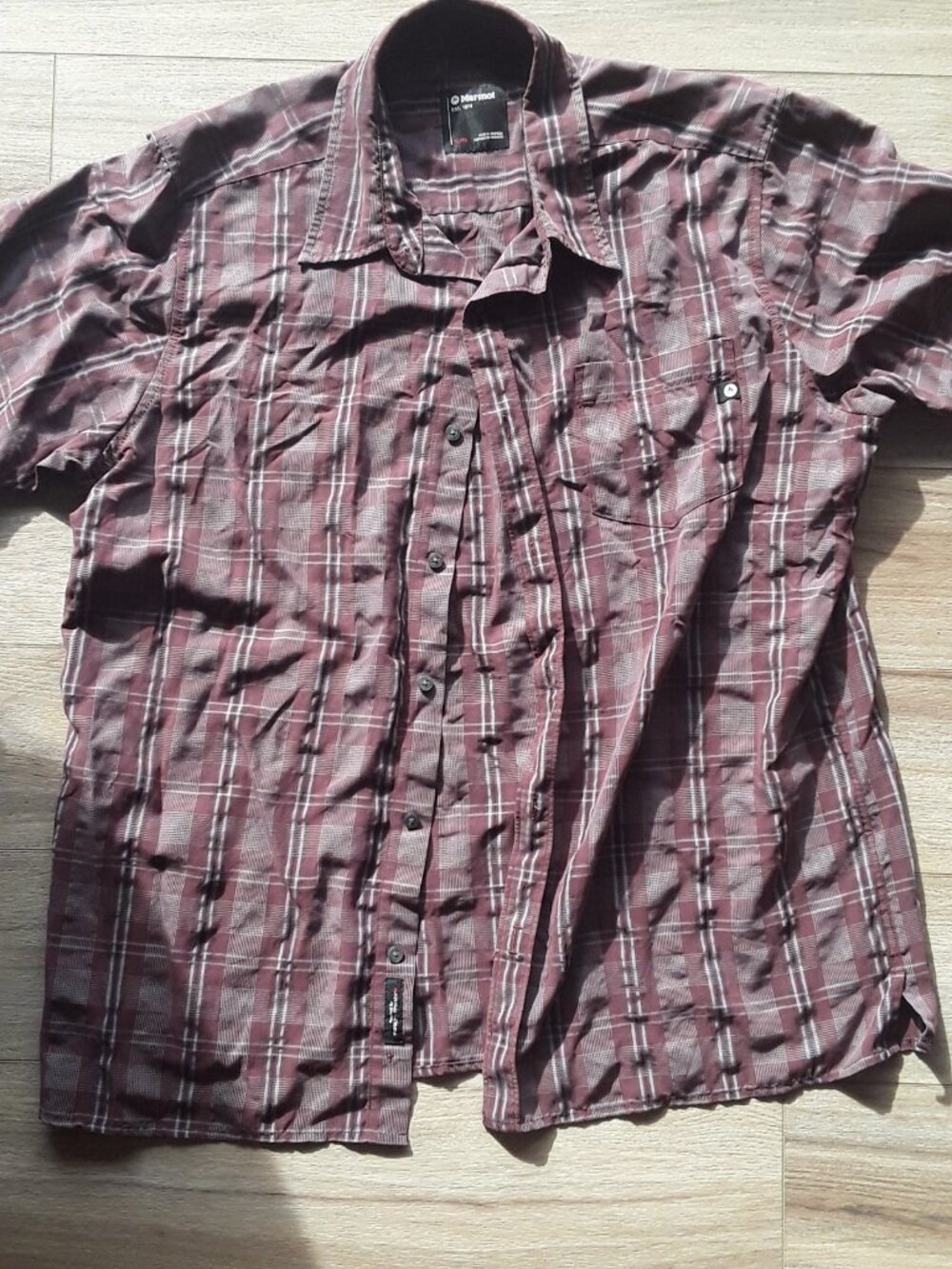Marmot Men’s Plaid Short Sleeve Button Shirt – Size XL - Outdoor Hiking Casual